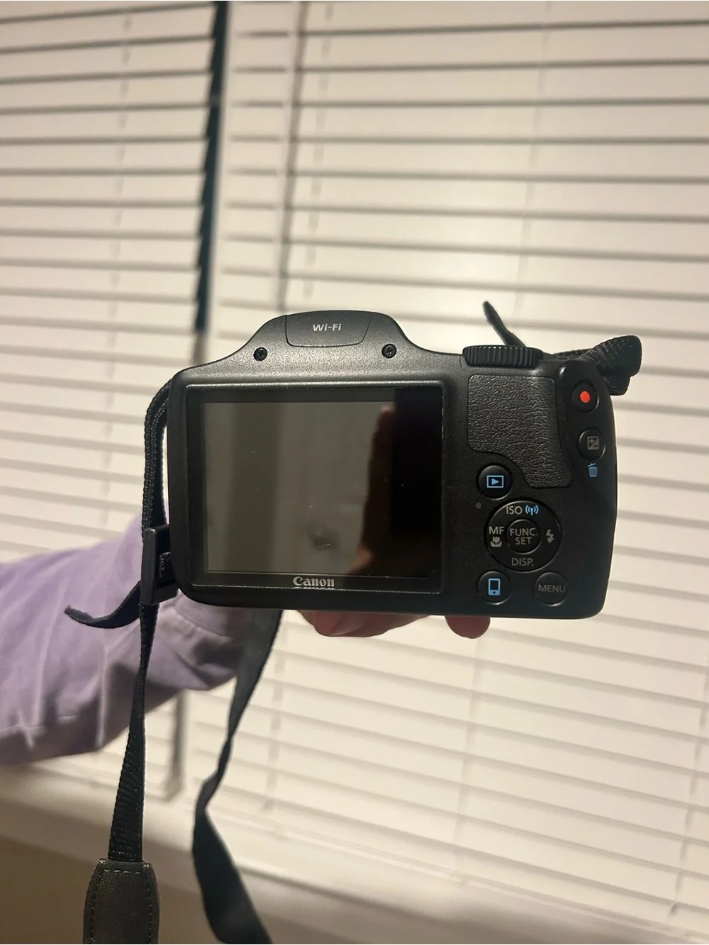 Canon Black Compact Digital Camera with Neck Strap